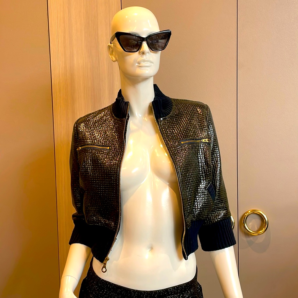 Vintage (No Tag) Patent Leather Crop Jacket